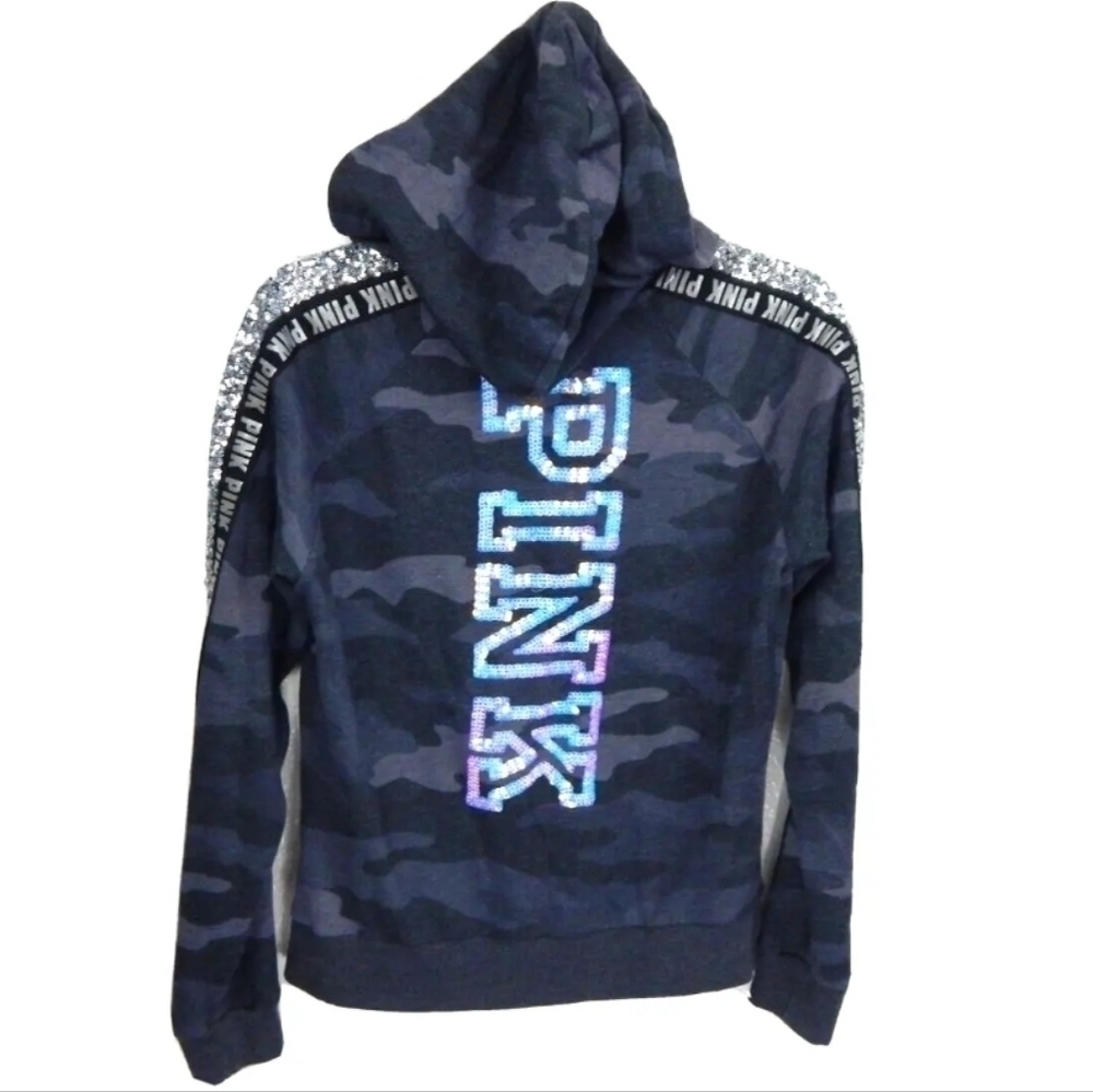 PINK Victoria's Secret Camo Sequin Hoodie